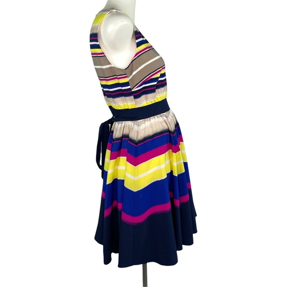 CHIC by Jacob Multi Color Striped Sleeveless Dress Women's Sz M NWT Org $99 - Picture 2 of 7